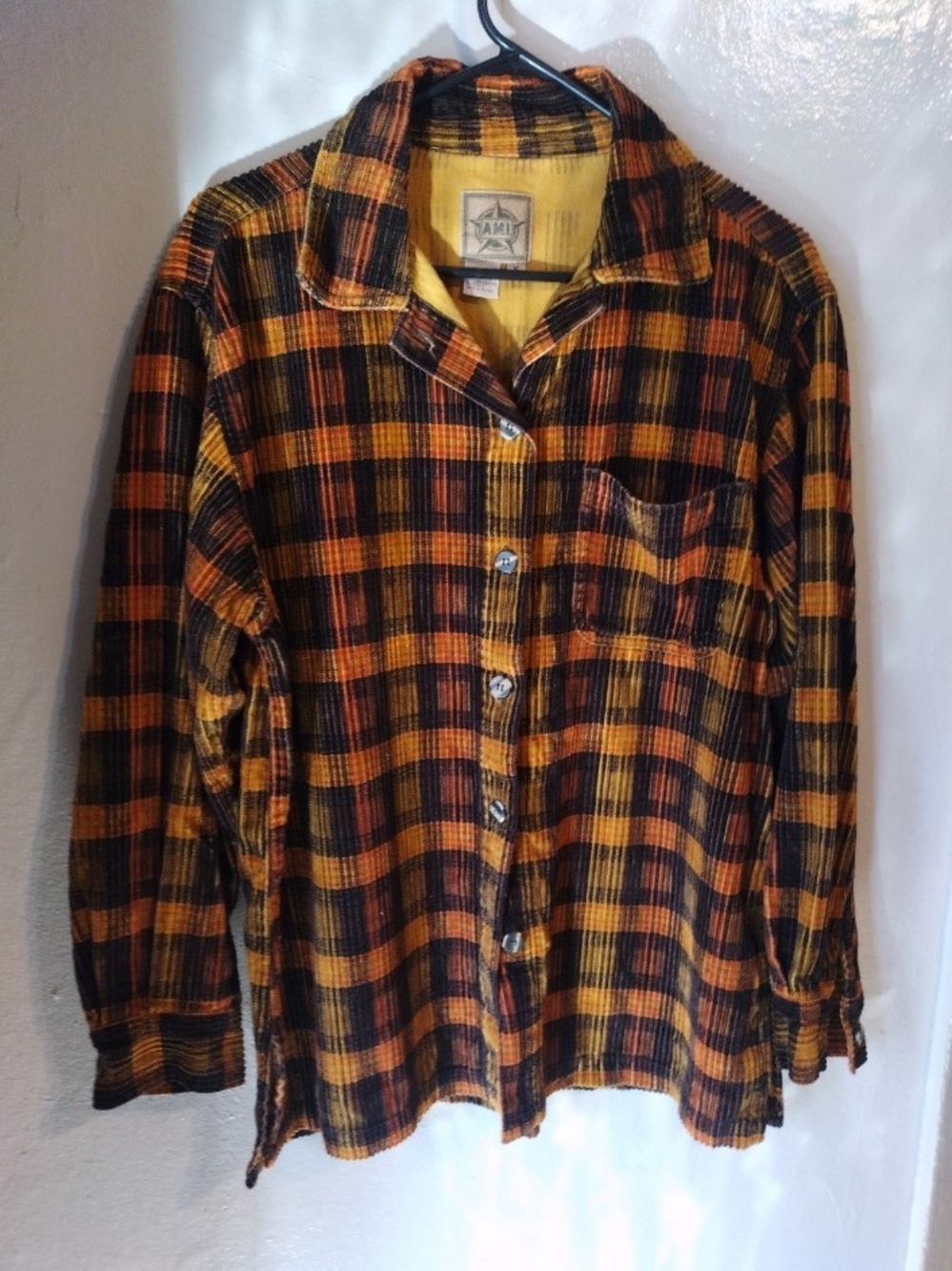 Rare Vintage 90s Y2K A.M.I. Alexandre Mattiussi Men's Plaid Multicolor Corduroy